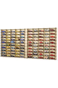 STOREMAX GÇAVM Ölçek Oyuncak Hobi Koleksiyon 100 Araçlık Set Model Oyuncak Araba Rafı-Akçaağaç ShopG