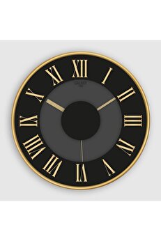 STOREMAX lvnshop Premium Serisi Abs Çerçeveli Roma Rakamlı Sessiz Akar Duvar Saati 30 cm, - Siyah 224120