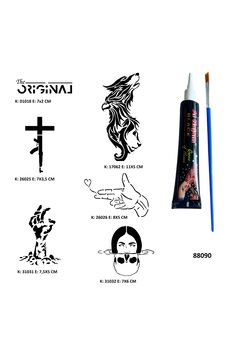 Airbrush Tattoo Savaş Ve Zombi Hint Kınasıyla Geçici Dövme Yapma Kiti