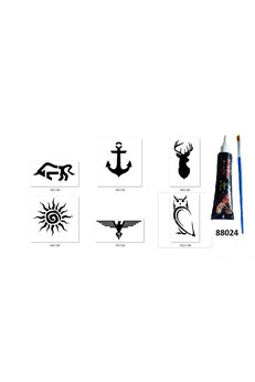 Airbrush Tattoo Geyik Boğa Hint Kınasıyla Geçici Dövme Yapma Seti