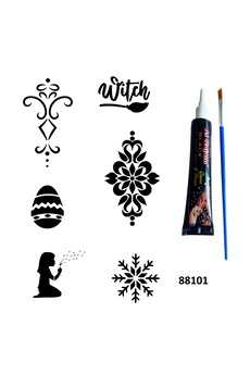 Airbrush Tattoo Mandala Ve Kar Tanesi Hint Kınasıyla Geçici Dövme Yapma Kiti