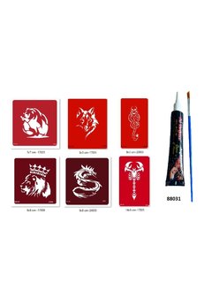 Airbrush Tattoo Kurt Kral Hint Kınasıyla Geçici Dövme Seti
