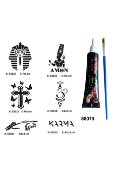 Airbrush Tattoo Farklı İnançlar Tüp Kına Ve Fırça Hediyeli Tattoo Geçici Dövme Seti