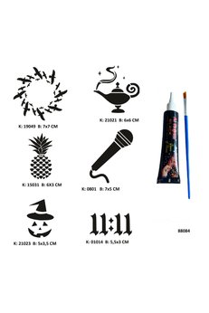 Airbrush Tattoo Hayalperest Modeller Tüp Kına Ve Fırça Hediyeli Tattoo Geçici Dövme Seti