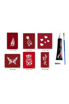 Airbrush Tattoo Anka Kedi Hint Kınasıyla Geçici Dövme Seti