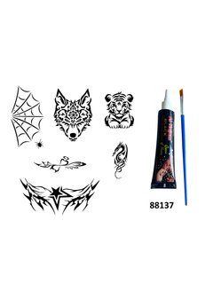 Airbrush Tattoo Vahşi Kanat Hint Kınasıyla Geçici Dövme Yapma Seti