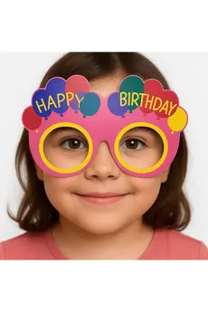 Go İthalat Balon Desenli̇ Karton Doğum Günü Gözlükleri̇ 6 Adet Pembe Renk (5258)