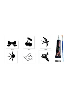 Ai̇rbrush Tattoo Kalp Çi̇çek Hi̇nt Kınasıyla Geçi̇ci̇ Dövme Yapma Seti̇