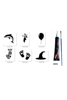 Airbrush Tattoo Cadı Zebra Hint Kınasıyla Geçici Dövme Seti