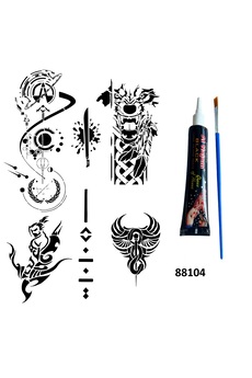 Airbrush Tattoo Fantastik Karizmatik Modeller Hint Kınasıyla Geçici Dövme Yapma Kiti