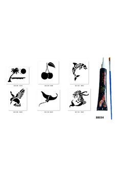 Airbrush Tattoo Yunus Kiraz Hint Kınasıyla Geçici Dövme Seti