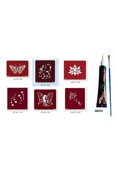 Airbrush Tattoo Kelebek Melek Hint Kınasıyla Geçici Dövme Seti
