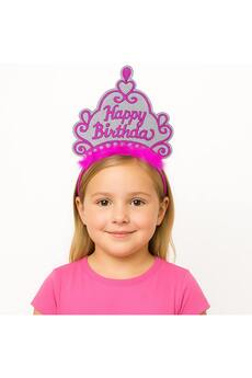 Go İthalat Pembe Happy Bi̇rthday Prenses Tacı - Doğum Günü Taç Aksesuarı (5258)