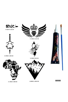 Airbrush Tattoo Kanat Ve Vahşi Doğa Hint Kınasıyla Geçici Dövme Yapma Kiti