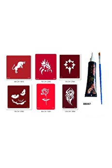Ai̇rbrush Tattoo Tri̇bal Göz Hi̇nt Kınasıyla Geçi̇ci̇ Dövme Seti̇