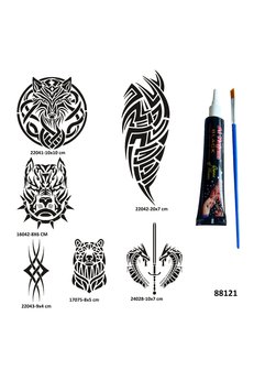 Airbrush Tattoo Tribal Serisi Hint Kınasıyla Geçici Dövme Yapma Seti