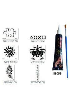 Airbrush Tattoo Özgür Ruhlu Hint Kınalı Geçici Dövme Yapma Seti
