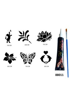 Airbrush Tattoo Zarif Modeller Hint Kınasıyla Geçici Dövme Seti