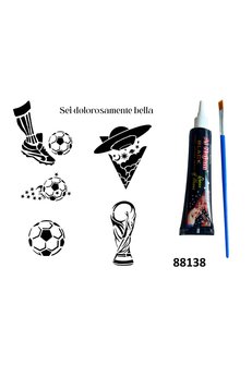 Airbrush Tattoo Futbol Hint Kınasıyla Geçici Dövme Yapma Seti