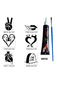 Ai̇rbrush Tattoo Aşkın Zaferi̇ Hi̇nt Kınalı Geçi̇ci̇ Dövme Yapma Seti̇