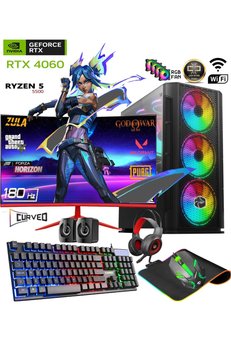 Apphirex TC54 Ryzen 5 5500 32GB 1TB M.2 SSD RTX4060 8GB 24'' 180HZ Curved Masaüstü Oyuncu Bilgisayarı