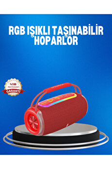 gizmurstore RGB LED Işıklı 20W Taşınabilir Hoparlör Bluetooth 5.3 + Type-C Şarj