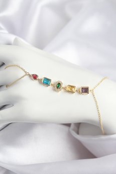 Evimdeyokyok Pirinç Renkli Zirkon Taşlı Model Gold Renk Şahmeran Tj-Sn725