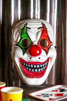 STOREMAX Halloween Maske Palyaço Kırmızı Yeşil maxshtr 1053513