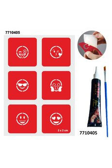 Airbrush Tattoo Sevimli Emojiler Hint Kınası Ile Geçici Dövme Yapma Seti