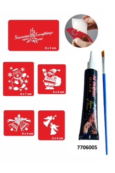 Airbrush Tattoo Noel Baba Yılbaşı Hint Kınası Ile Geçici Dövme Yapma Seti