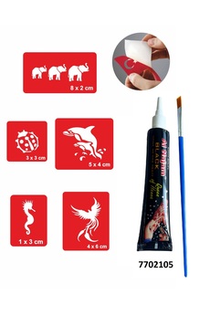 Airbrush Tattoo Sevimli Hayvanlar Hint Kınası Ile Geçici Dövme Yapma Seti