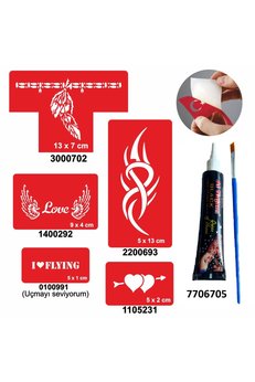 Airbrush Tattoo Tribal Aşk Desenleri Hint Kınası Ile Geçici Dövme Yapma Seti