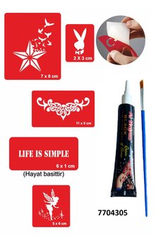 Airbrush Tattoo Yıldız Ve Melek Hint Kınası Ile Geçici Dövme Yapma Seti