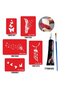 Airbrush Tattoo Kelebek Ve Uçan Kuşlar Hint Kınası Ile Geçici Dövme Yapma Seti