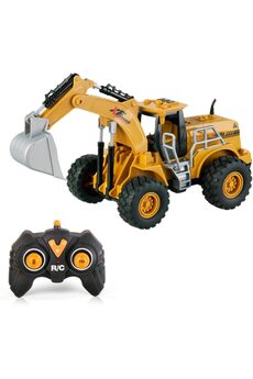 STOREMAX Buhar Atan Şarjlı Uzaktan Kumandalı Bulldozer ve Kepçe 7 Kanallı Led Işıklı Demo Mo