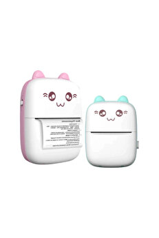 gizmurstore Sevimli Mini Taşınabilir Yazıcı Printer