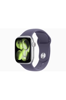 Apple Watch Series 11 GPS 46 mm Gümüş Rengi Alüminyum Kasa ve Sis Moru Spor Kordon - M/L