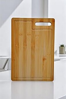 STOREMAX New-Max Golden Bambu Serisi 32X22 Cm Oluklu Antibakteriel Yıkanabilir Bambu Doğrama Tahtası