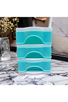 STOREMAX mrtshoppng Çekmeceli Masa Üstü Çekmece Sert Plastik/Organizer Fosforlu Seri - Mavi Renk mrtshoppng 5