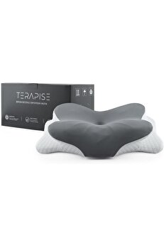 STOREMAX Ortopedik Yastık ve Düzleşmesi Olanlar İçin Boyun Destekli (Gri) 16 ve 13 cm Olarak Aya
