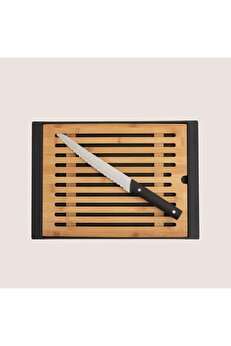 STOREMAX modashine AGNİ BIÇAKLI BAMBU EKMEK KESME TAHTASI 38X27 CM modascope 1014773