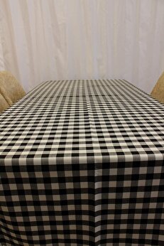 STOREMAX Beyaz Renk Kare Desenli Full Akrilik Dokuma Masa Örtüsü 150x220 cm 1014773