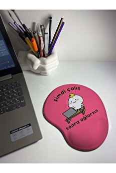 STOREMAX Shop - Şimdi Çalış Sonra Ağlarsın Baskılı Bilek Destekli Mouse Pad (pembe) 1175713