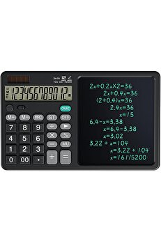 STOREMAX modashine El Yazma LCD Not Defteri ile 12 Basamaklı Masaüstü Hesap Makinesi. Ofis, Okul, Ev için Gün