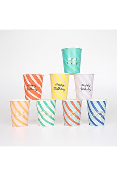 STOREMAX modashine - Çizgili Happy Birtdhay - 8 Adet modascope 1014773