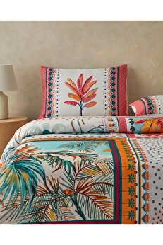 STOREMAX Patchwork Tek Kişilik Nevresim Seti Turuncu – Bej 1014773