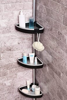 STOREMAX Venta 3Lü Köşe Rafı Aynasız-Siyah M-N38-06 1014773