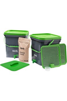STOREMAX pltnstoreshop Bokashi Kompost Kovası Kepekli 18 Litre İkili Set - 18SGB pltnstoreshop 1175735