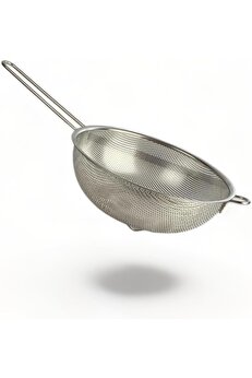 STOREMAX elizzashop Saplı Paslanmaz Çelik Süzgeç, Büyük Boy Metal Süzgeç 22 * 10 Cm - Estetik ve Dayanıklı: S