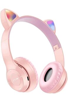 STOREMAX KEDİ KULAKLI RENKLİ BLUETOOTH HD SES KALİTELİ DAHİLİ MİKROFONLU HAFIZA KART GİRİŞLİ 5.0 WİRELESS 6 A